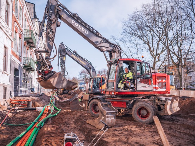 Nedgrävning av fjärrvärmeledningar