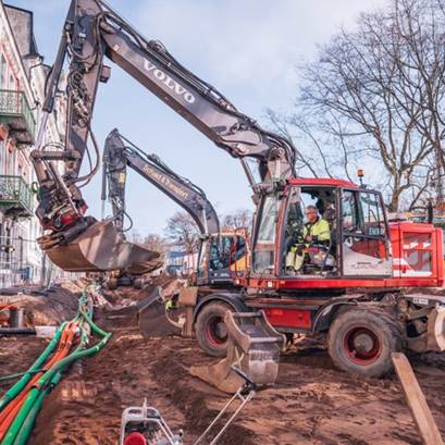 Nedgrävning av fjärrvärmeledningar