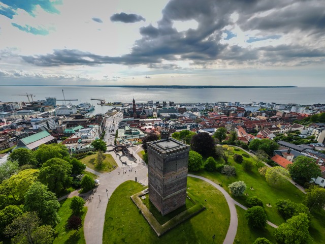 Helsingborg och Kärnan sett från ovan